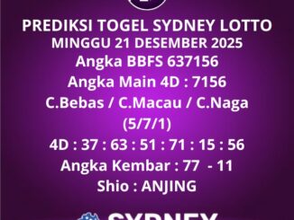 Prediksi Togel Sydney Lotto