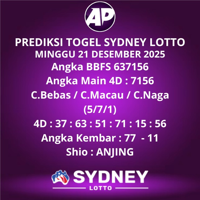 Prediksi Togel Sydney Lotto