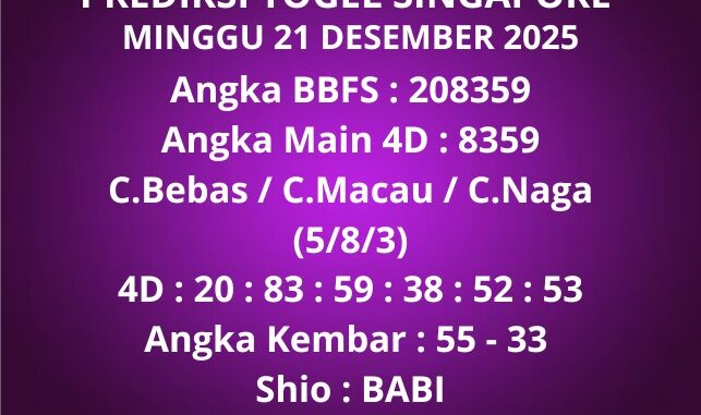 Prediksi Togel Singapore