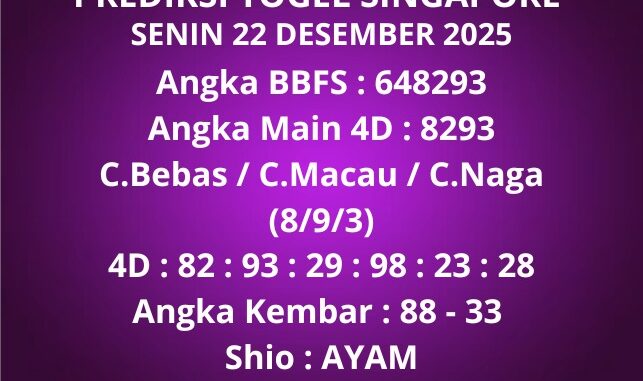 Prediksi Togel Singapore
