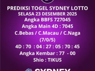 Prediksi Togel Sydney Lotto