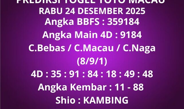 Prediksi Togel Toto Macau