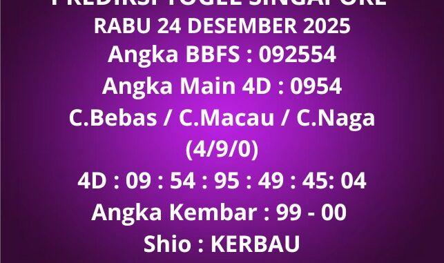Prediksi Togel Singapore