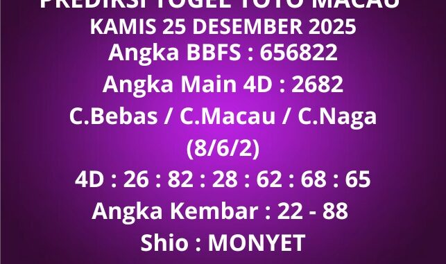 Prediksi Togel Toto Macau