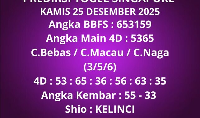 Prediksi Togel Singapore