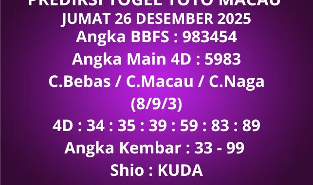 Prediksi Togel Toto Macau