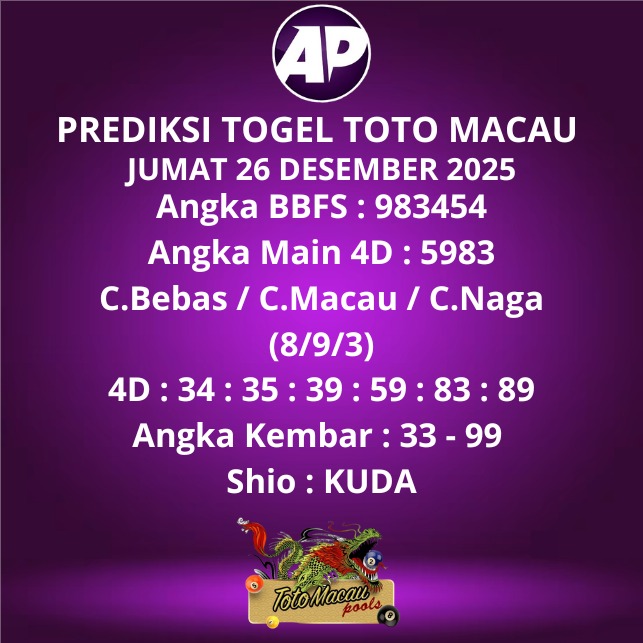 Prediksi Togel Toto Macau