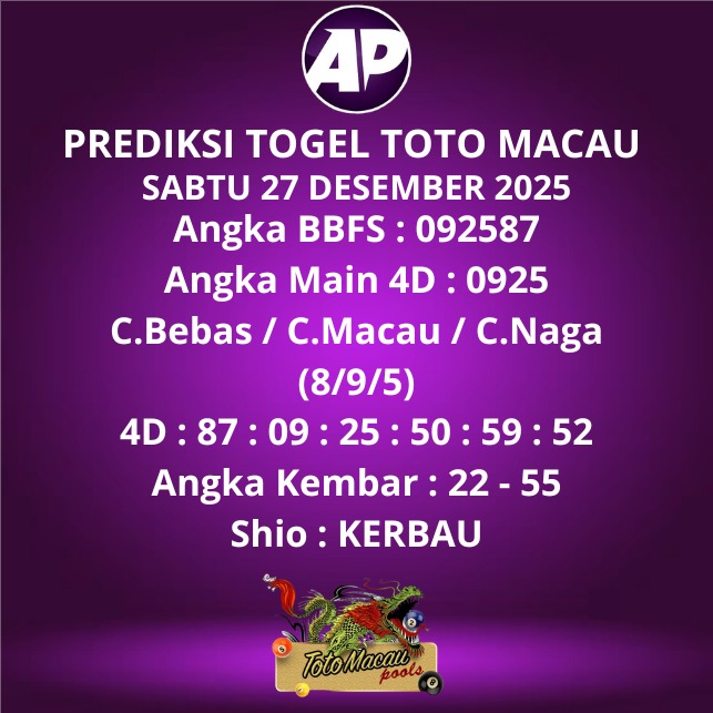 Prediksi Togel Toto Macau