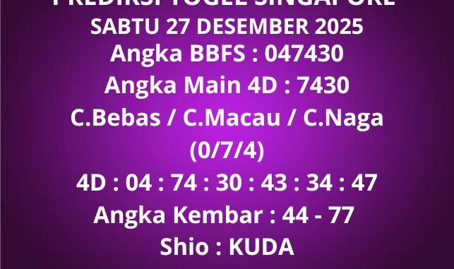 Prediksi Togel Singapore
