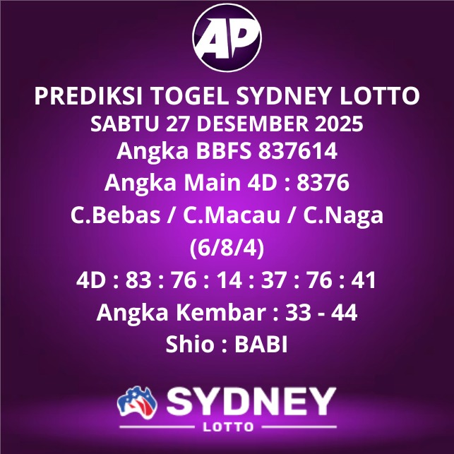 Prediksi Togel Sydney Lotto