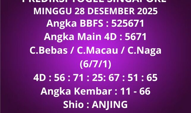 Prediksi Togel Singapore