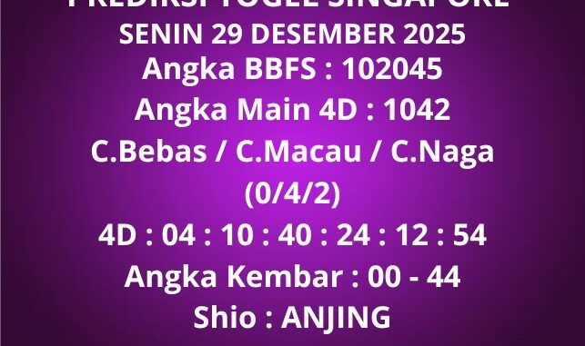 Prediksi Togel Singapore