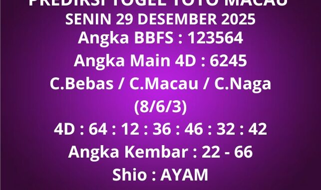 Prediksi Togel Toto Macau