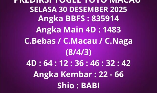 Prediksi Togel Toto Macau
