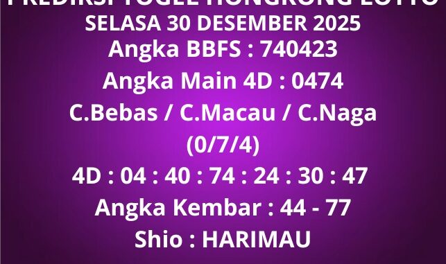 Prediksi Togel Hongkong Lotto