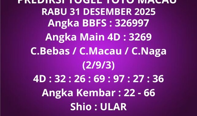 Prediksi Togel Toto Macau