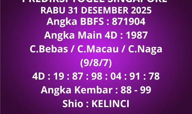 Prediksi Togel Singapore