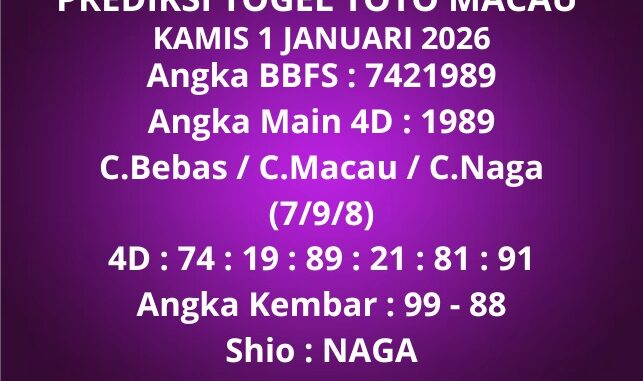 Prediksi Togel Toto Macau