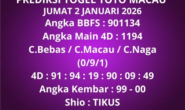 Prediksi Togel Toto Macau