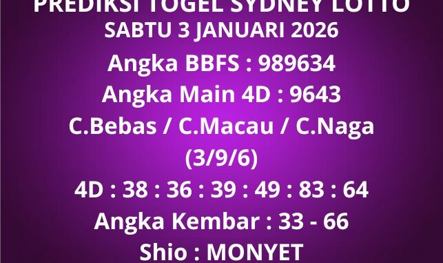 Prediksi Togel Sydney Lotto