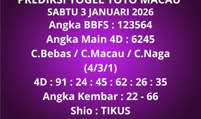 Prediksi Togel Toto Macau