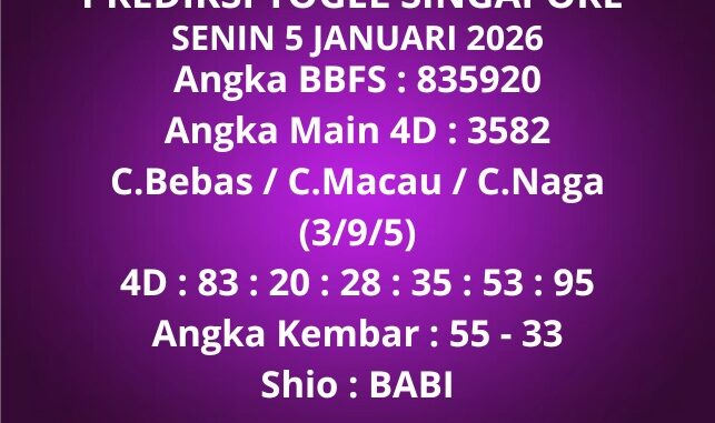 Prediksi Togel Singapore