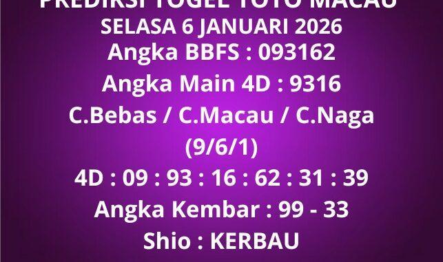 Prediksi Togel Toto Macau