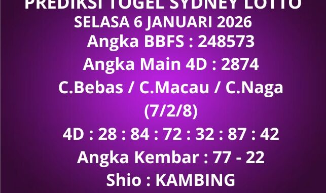 Prediksi Togel Sydney Lotto