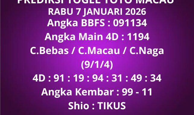 Prediksi Togel Toto Macau