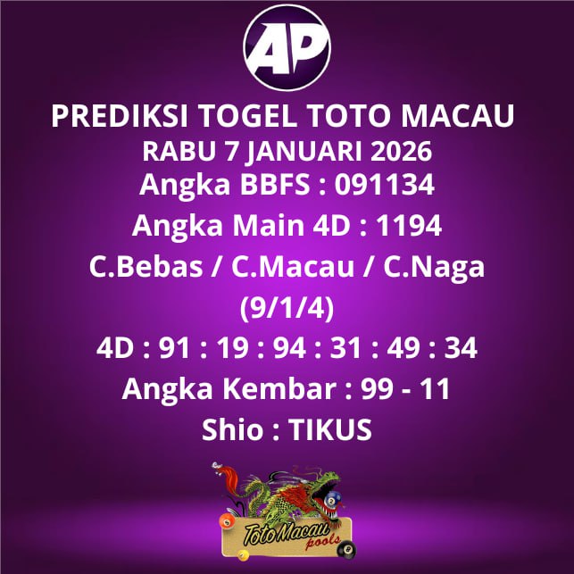 Prediksi Togel Toto Macau