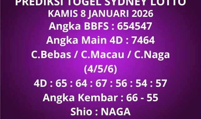 Prediksi Togel Sydney Lotto