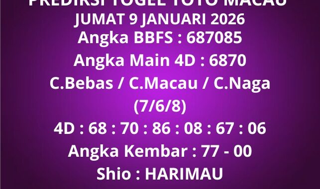 Prediksi Togel Toto Macau