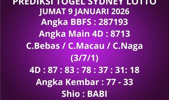 Prediksi Togel Sydney Lotto
