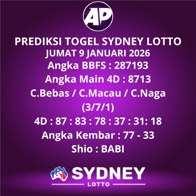 Prediksi Togel Sydney Lotto