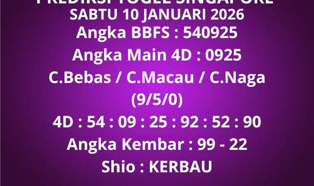 Prediksi Togel Singapore
