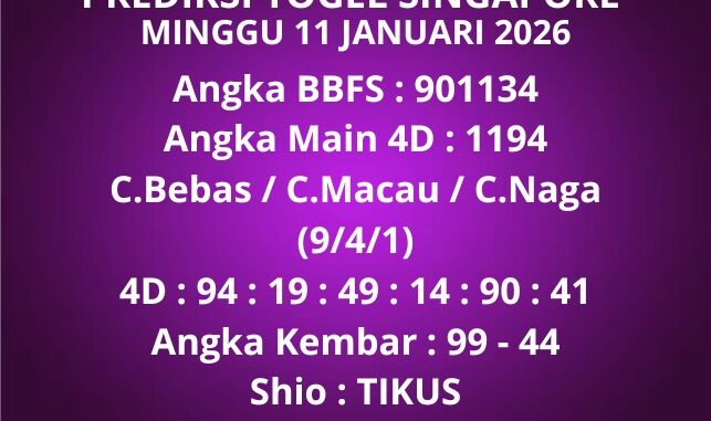 Prediksi Togel Singapore