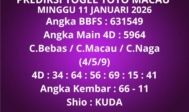 Prediksi Togel Toto Macau