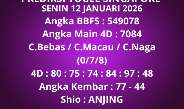 Prediksi Togel Singapore