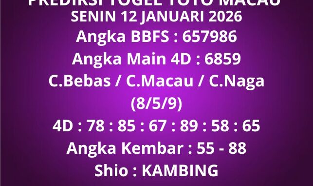 Prediksi Togel Toto Macau