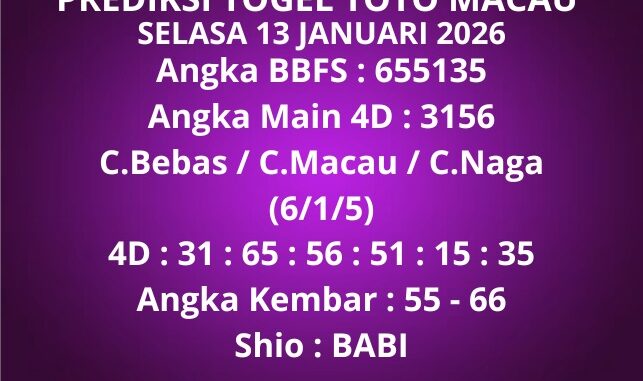 Prediksi Togel Toto Macau