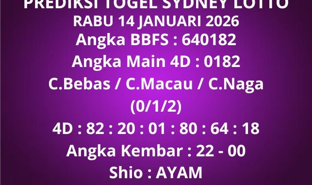 Prediksi Togel Sydney Lotto