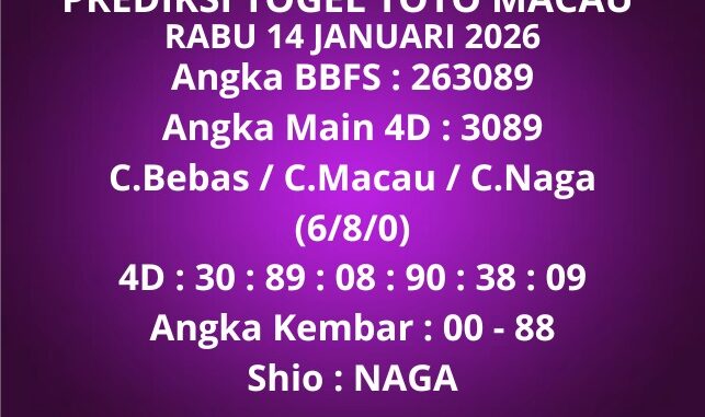 Prediksi Togel Toto Macau