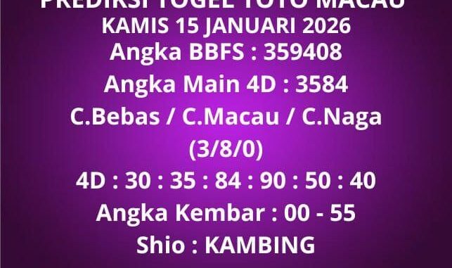 Prediksi Togel Toto Macau