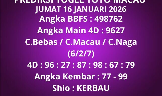 Prediksi Togel Toto Macau