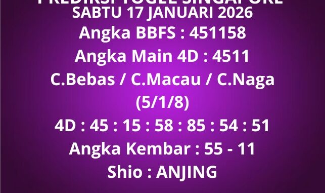 Prediksi Togel Singapore