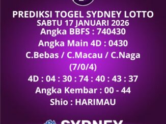Prediksi Togel Sydney Lotto