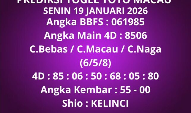 Prediksi Togel Toto Macau