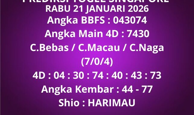Prediksi Togel Singapore