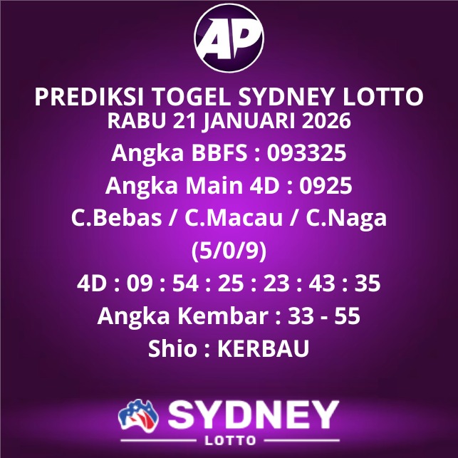 Prediksi Togel Sydney Lotto