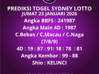 Prediksi Togel Sydney Lotto